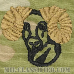 陸軍山岳戦学校修了章 (ラムズヘッドデバイス)（Ram's Head Device, Army Mountain Warfare School (AMWS)）[OCP（3C）/パッチ]の画像