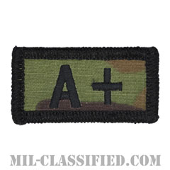 A+（A型/A POS）[OCP/ブラック刺繍/血液型/ベルクロ付パッチ]の画像