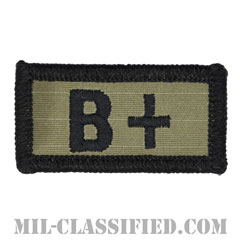 B+（B型/B POS）[OCP/ブラック刺繍/血液型/ベルクロ付パッチ]の画像