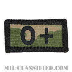 O+（O型/O POS）[OCP/ブラック刺繍/血液型/ベルクロ付パッチ]の画像