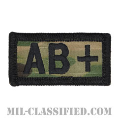 AB+（AB型/AB POS）[OCP/ブラック刺繍/血液型/ベルクロ付パッチ]の画像