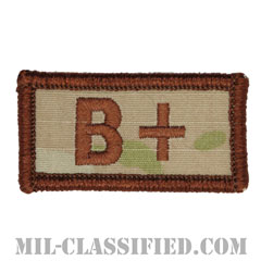 B+（B型/B POS）[OCP/ブラウン刺繍/血液型/ベルクロ付パッチ]の画像