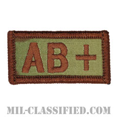 AB+（AB型/AB POS）[OCP/ブラウン刺繍/血液型/ベルクロ付パッチ]の画像