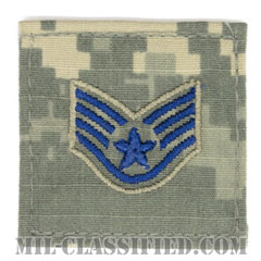 軍曹（Staff Sergeant）[UCP（ACU）/空軍階級章/ブルー刺繍/ベルクロ付パッチ]画像
