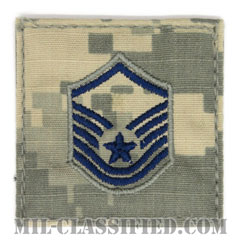 曹長（Master Sergeant）[UCP（ACU）/空軍階級章/ブルー刺繍/ベルクロ付パッチ]画像