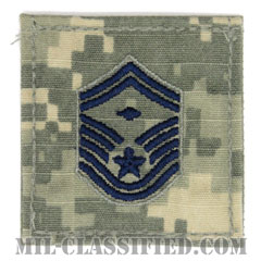 先任上級曹長（First Sergeant (E-8)）[UCP（ACU）/空軍階級章/ブルー刺繍/ベルクロ付パッチ]画像
