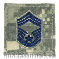 最上級曹長（Chief Master Sergeant）[UCP（ACU）/空軍階級章/ブルー刺繍/ベルクロ付パッチ]画像