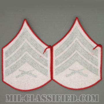 軍曹（Sergeant (Sgt)）[グリーン・レッド/海兵隊階級章/Large（男性用）/パッチ/ペア（2枚1組）/中古1点物]画像