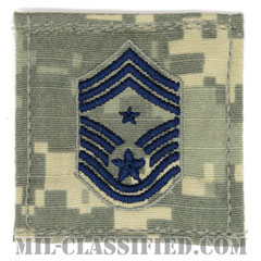 部隊先任最上級曹長（Command Chief Master Sergeant）[UCP（ACU）/空軍階級章/ブルー刺繍/ベルクロ付パッチ]画像
