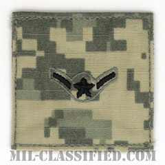 二等空兵（Airman）[UCP（ACU）/空軍階級章/ブラック刺繍/ベルクロ付パッチ]画像