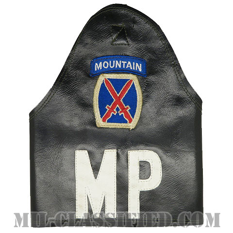 MP（第10山岳師団憲兵）（Military Police, 10th Mountain Division）[腕章（腕装着用）/ブラックレザー/中古1点物]の画像