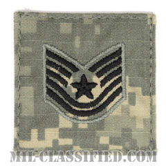 技能軍曹（Technical Sergeant）[UCP（ACU）/空軍階級章/ブラック刺繍/ベルクロ付パッチ]の画像