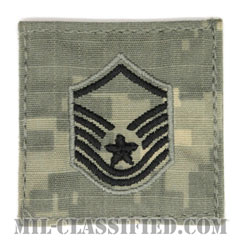 曹長（Master Sergeant）[UCP（ACU）/空軍階級章/ブラック刺繍/ベルクロ付パッチ]画像