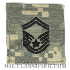 上級曹長（Senior Master Sergeant）[UCP（ACU）/空軍階級章/ブラック刺繍/ベルクロ付パッチ]画像