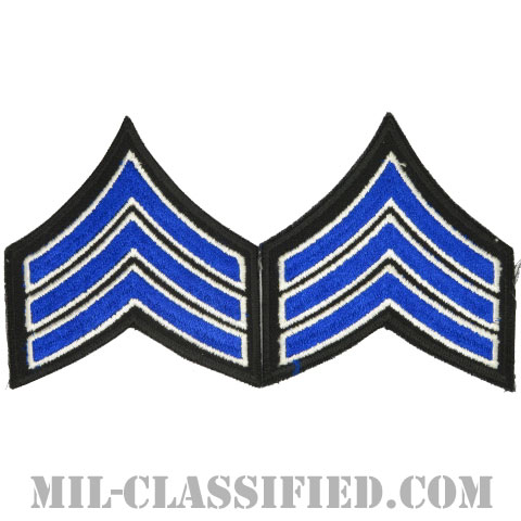 軍曹/巡査部長（Sergeant, Police Sergeant）[カラー（ブルー）/カットエッジ/パッチ/ペア（2枚1組）]画像