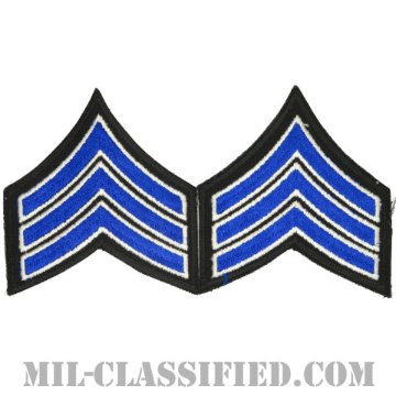 軍曹/巡査部長（Sergeant, Police Sergeant）[カラー（ブルー）/カットエッジ/パッチ/ペア（2枚1組）]画像