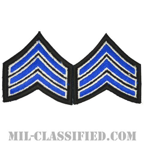 軍曹/巡査部長（Sergeant, Police Sergeant）[カラー（ブルー）/スモールサイズ/カットエッジ/パッチ/ペア（2枚1組）]画像