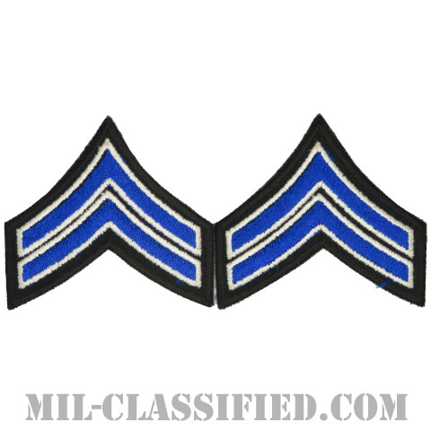 伍長/巡査（Corporal, Police Officer）[カラー（ブルー）/カットエッジ/パッチ/ペア（2枚1組）]画像