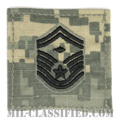 先任上級曹長（First Sergeant (E-8)）[UCP（ACU）/空軍階級章/ブラック刺繍/ベルクロ付パッチ]画像