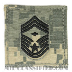 先任最上級曹長（First Sergeant (E-9)）[UCP（ACU）/空軍階級章/ブラック刺繍/ベルクロ付パッチ]画像