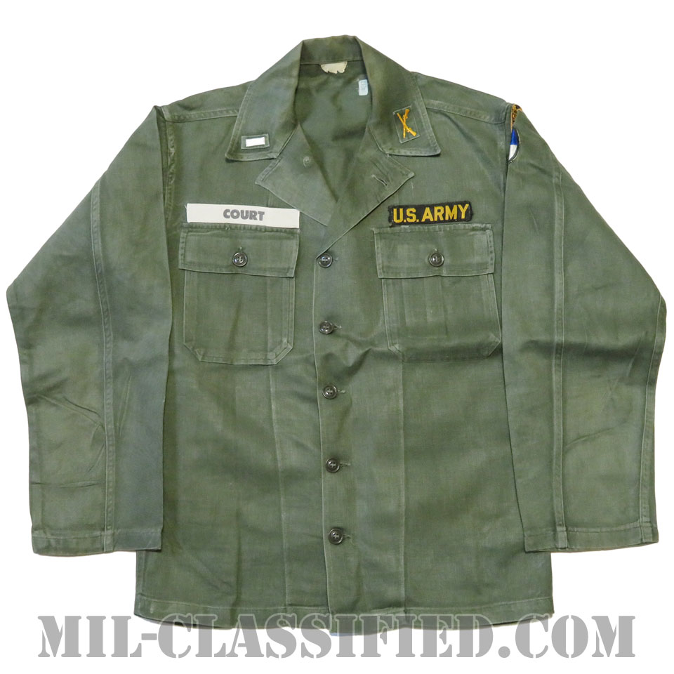 米軍 OG-107 コットン ユーティリティシャツ 1stタイプ フルパッチ（第10軍団/レンジャータブ） [中古1点物]の画像