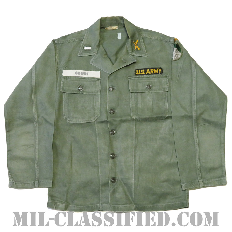 米軍 OG-107 コットン ユーティリティシャツ 1stタイプ フルパッチ（第104歩兵師団/レンジャータブ） [中古1点物]の画像