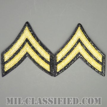 伍長（Corporal (CPL)）[カラー（ブルー）/男性用/カットエッジ/階級章（1959-）/パッチ/ペア2枚1組]画像