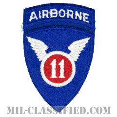 第11空挺師団（11th Airborne Division）[カラー/カットエッジ/エアボーンタブ付ワンピースタイプ/パッチ/レプリカ]画像