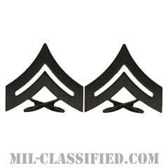 伍長（Corporal (Cpl)）[サブデュード（ブラックメタル）/海兵隊階級章/バッジ/ペア（2個1組）]画像