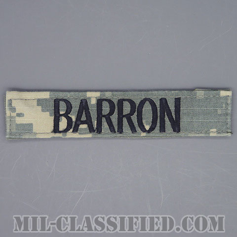 BARRON [UCP（ACU）/ブラック刺繍/ネームテープ/ベルクロ付パッチ/中古1点物]画像