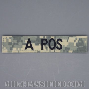 A POS [UCP（ACU）/ブラック刺繍/血液型テープ/ベルクロ付パッチ/中古1点物]画像