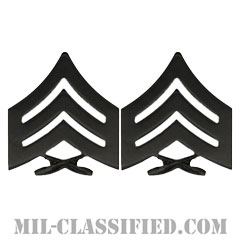 軍曹（Sergeant (Sgt)）[サブデュード（ブラックメタル）/海兵隊階級章/バッジ/ペア（2個1組）]画像