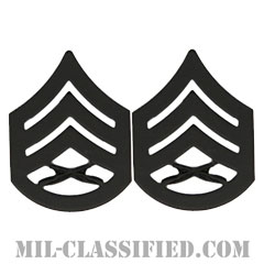 二等軍曹（Staff Sergeant (SSgt)）[サブデュード（ブラックメタル）/海兵隊階級章/バッジ/ペア（2個1組）]画像