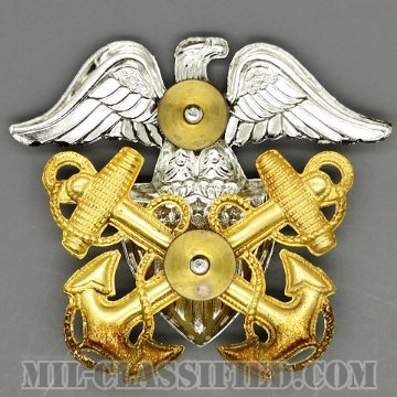 アメリカ海軍制帽用帽章 (将校用)（Navy Service Cap Device, Officer）[カラー/高浮彫り/バッジ/中古1点物]画像