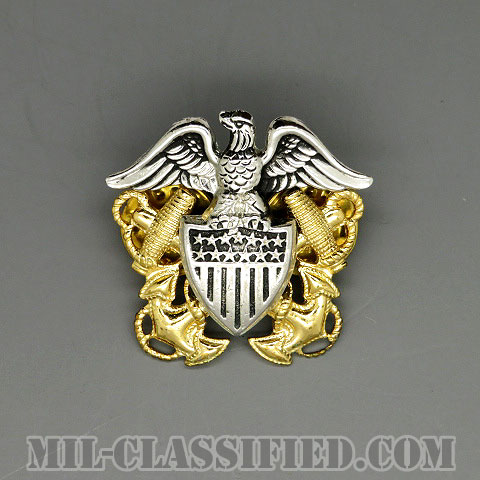 アメリカ海軍帽章 (将校用)（Navy Cap Device, Officer）[カラー/ギャリソンキャップ用/高浮彫り/バッジ/中古1点物]の画像