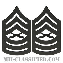 曹長（Master Sergeant (MSgt)）[サブデュード（ブラックメタル）/海兵隊階級章/バッジ/ペア（2個1組）]画像