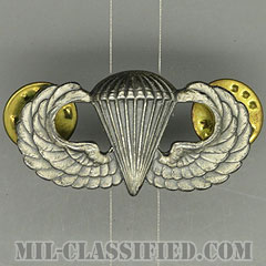 空挺章 (ベーシック)（Parachutist Badge, Basic）[カラー/燻し銀/バッジ/中古1点物]の画像