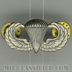 空挺章 (ベーシック)（Parachutist Badge, Basic）[カラー/燻し銀/バッジ/中古1点物]画像