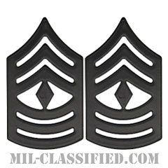 先任曹長（First Sergeant (1stSgt)）[サブデュード（ブラックメタル）/海兵隊階級章/バッジ/ペア（2個1組）]画像