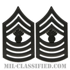 上級曹長（Master Gunnery Sergeant (MGySgt)）[サブデュード（ブラックメタル）/海兵隊階級章/バッジ/ペア（2個1組）]画像