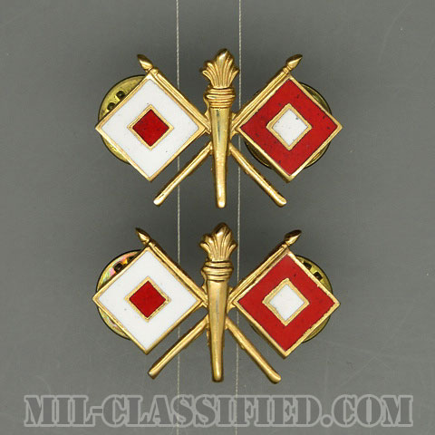 通信科章（Signal Corps）[カラー/兵科章（将校用）/バッジ/ペア（2個1組）/中古1点物]の画像