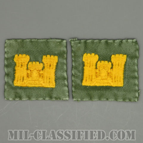 工兵科章（Corps of Engineers）[カラー/兵科章/パッチ/ペア（2枚1組）/中古1点物]の画像
