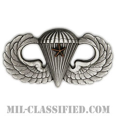 戦闘空挺章 (ベーシック) 降下1回（Combat Parachutist Badge, Basic, One Jump）[カラー/燻し銀/バッジ]画像