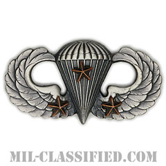 戦闘空挺章 (ベーシック) 降下3回（Combat Parachutist Badge, Basic, Three Jump）[カラー/燻し銀/バッジ]画像