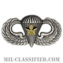戦闘空挺章 (ベーシック) 降下5回（Combat Parachutist Badge, Basic, Five Jump）[カラー/燻し銀/バッジ]画像