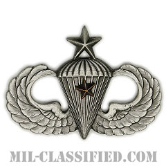 戦闘空挺章 (シニア) 降下1回（Combat Parachutist Badge, Senior, One Jump）[カラー/燻し銀/バッジ]画像