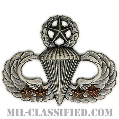 戦闘空挺章 (マスター) 降下4回（Combat Parachutist Badge, Master, Four Jump）[カラー/燻し銀/バッジ]の画像