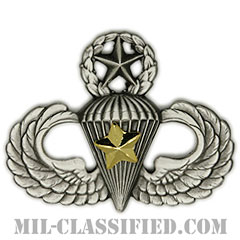 戦闘空挺章 (マスター) 降下5回（Combat Parachutist Badge, Master, Five Jump）[カラー/燻し銀/バッジ]画像
