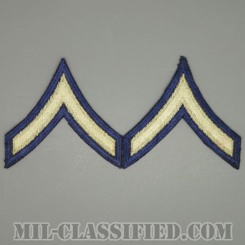 一等兵（Private First Class (PFC)）[ツイル生地刺繍タイプ/階級章（1942-1948）/パッチ/ペア（2枚1組）/1点物]の画像