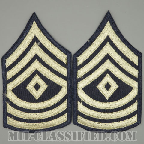 先任曹長（First Sergeant）[ツイル生地刺繍タイプ/カットエッジ/階級章（1942-1948）/パッチ/ペア2枚1組/1点物]画像